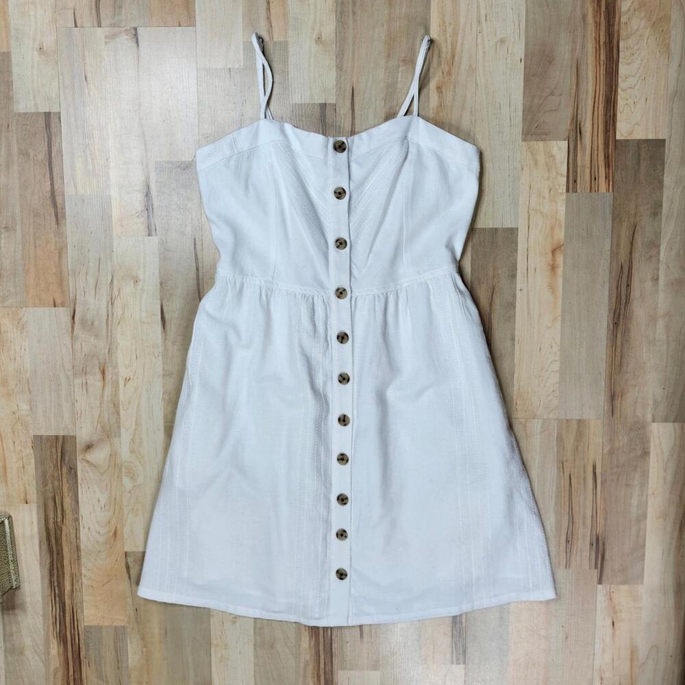 Universal‎ Thread Sundress Button Front Sleeveless Casual White Dress Size M